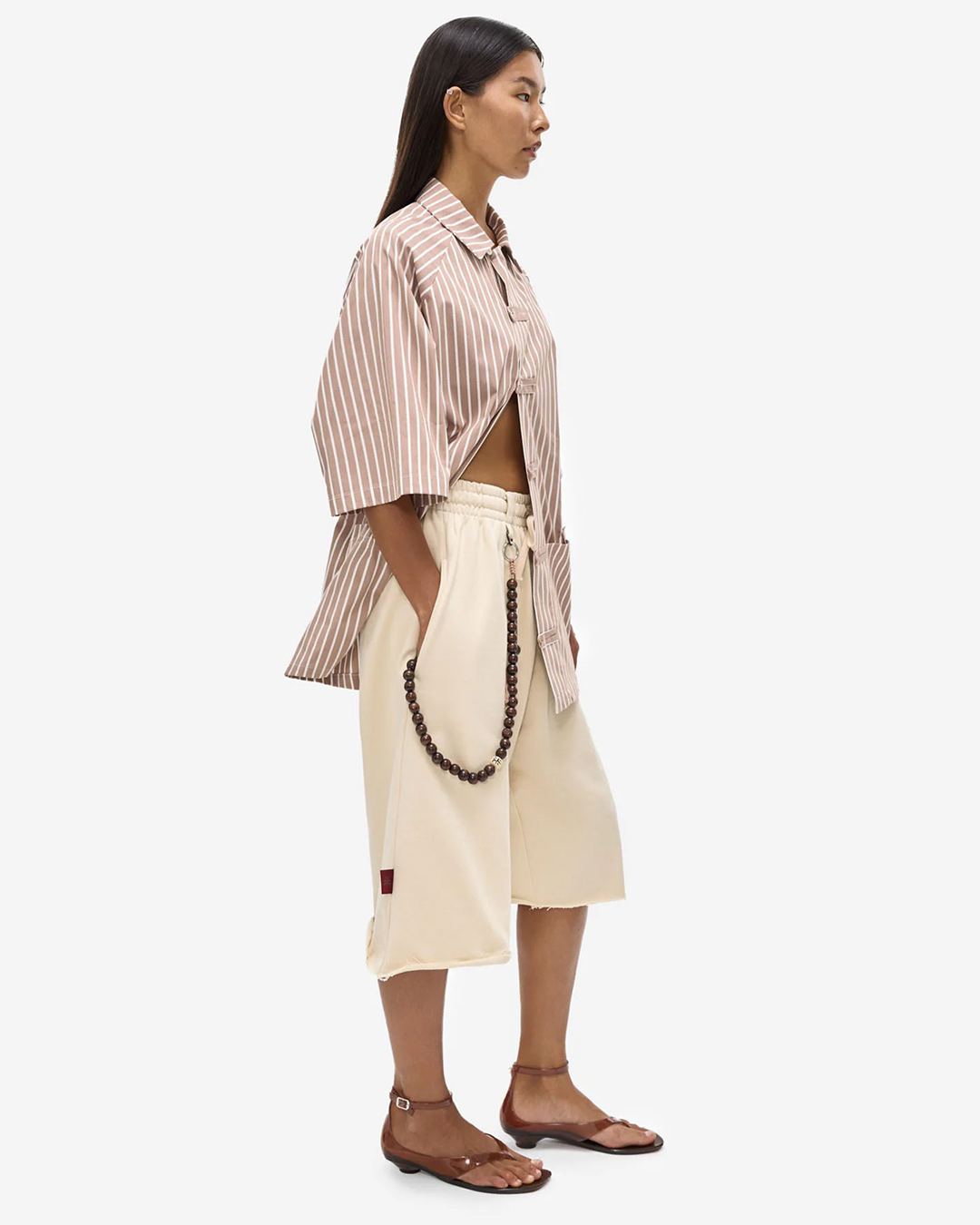 RICE LOGO SHORTS/BEIGE
